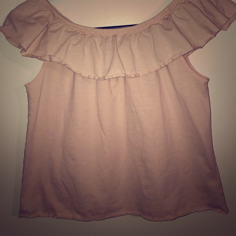 Pink off the shoulder t shirt